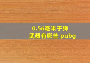 0.56毫米子弹 武器有哪些 pubg